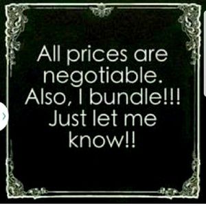 Make me an offer! BUNDLE & SAVE ON SHIPPING!